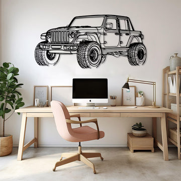 High-quality metal wall art featuring the "Jeep Metal Wall Art" crafted from durable steel with a sleek black powder-coated finish.
