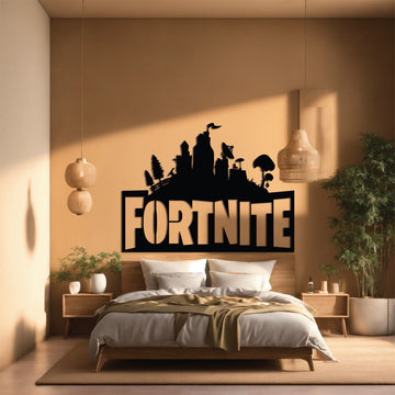 High-quality metal wall art featuring the "Fortnite Metal Wall Art" crafted from durable steel with a sleek black powder-coated finish.