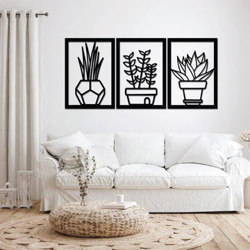 Abstract Flower Vases Metal Wall Art