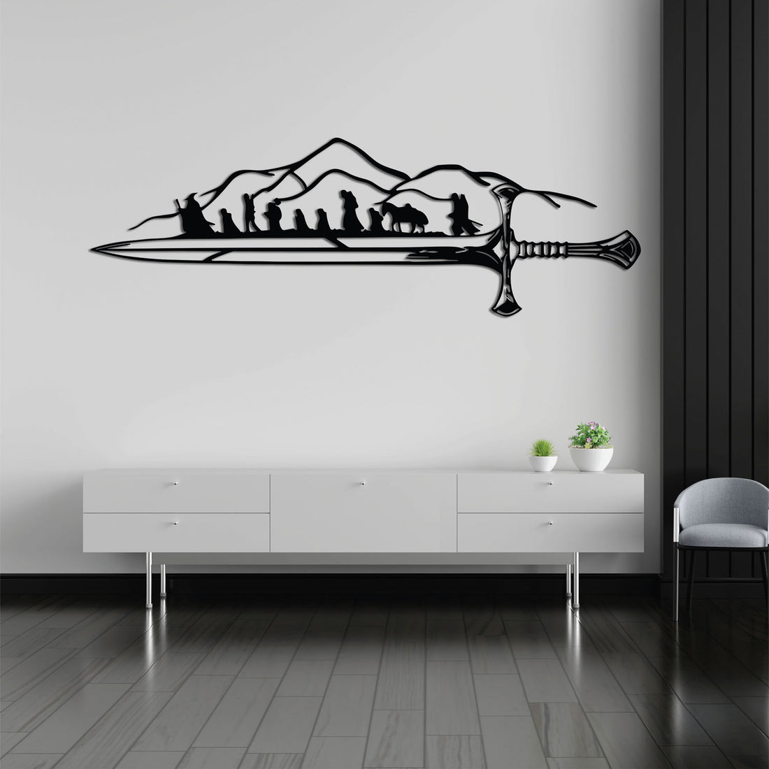 High-quality metal wall art featuring the "Epic Adventure Metal Wall Art" crafted from durable steel with a sleek black powder-coated finish.