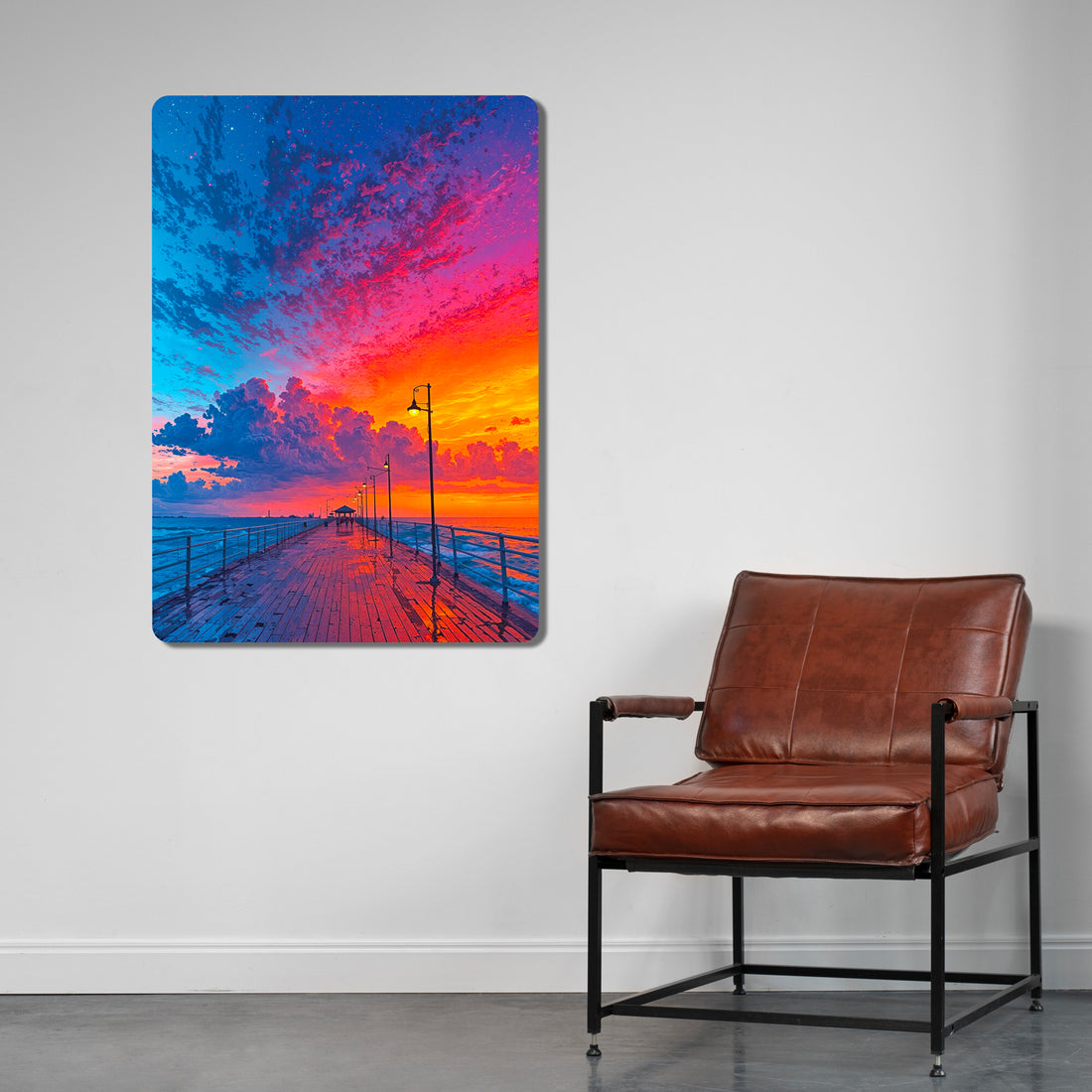 Sleek, high-definition wall art printed on durable 1.2mm mild steel. Available in sizes from A4 to A1.