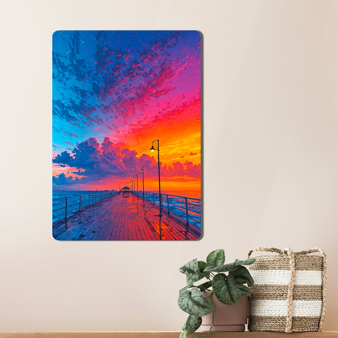 Sleek, high-definition wall art printed on durable 1.2mm mild steel. Available in sizes from A4 to A1.