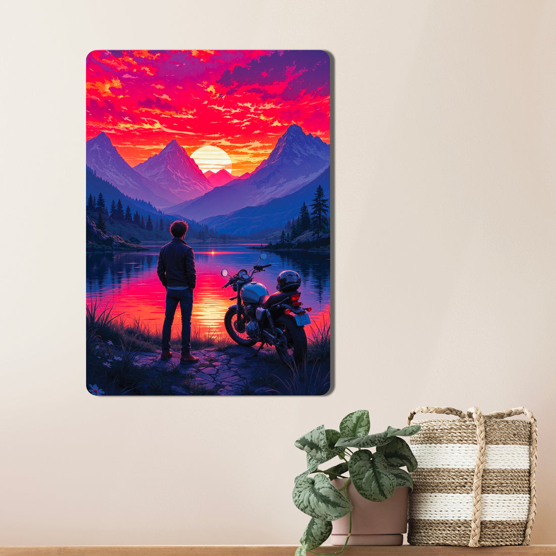 Sleek, high-definition wall art printed on durable 1.2mm mild steel. Available in sizes from A4 to A1.