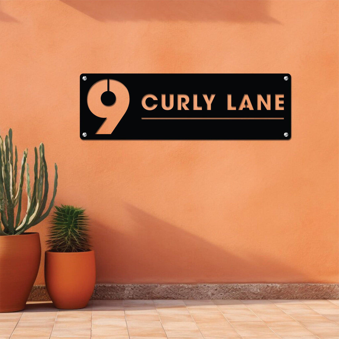 Customizable metal wall art featuring house numbers and address details, crafted from durable, weather-resistant metal with stylish and elegant designs.