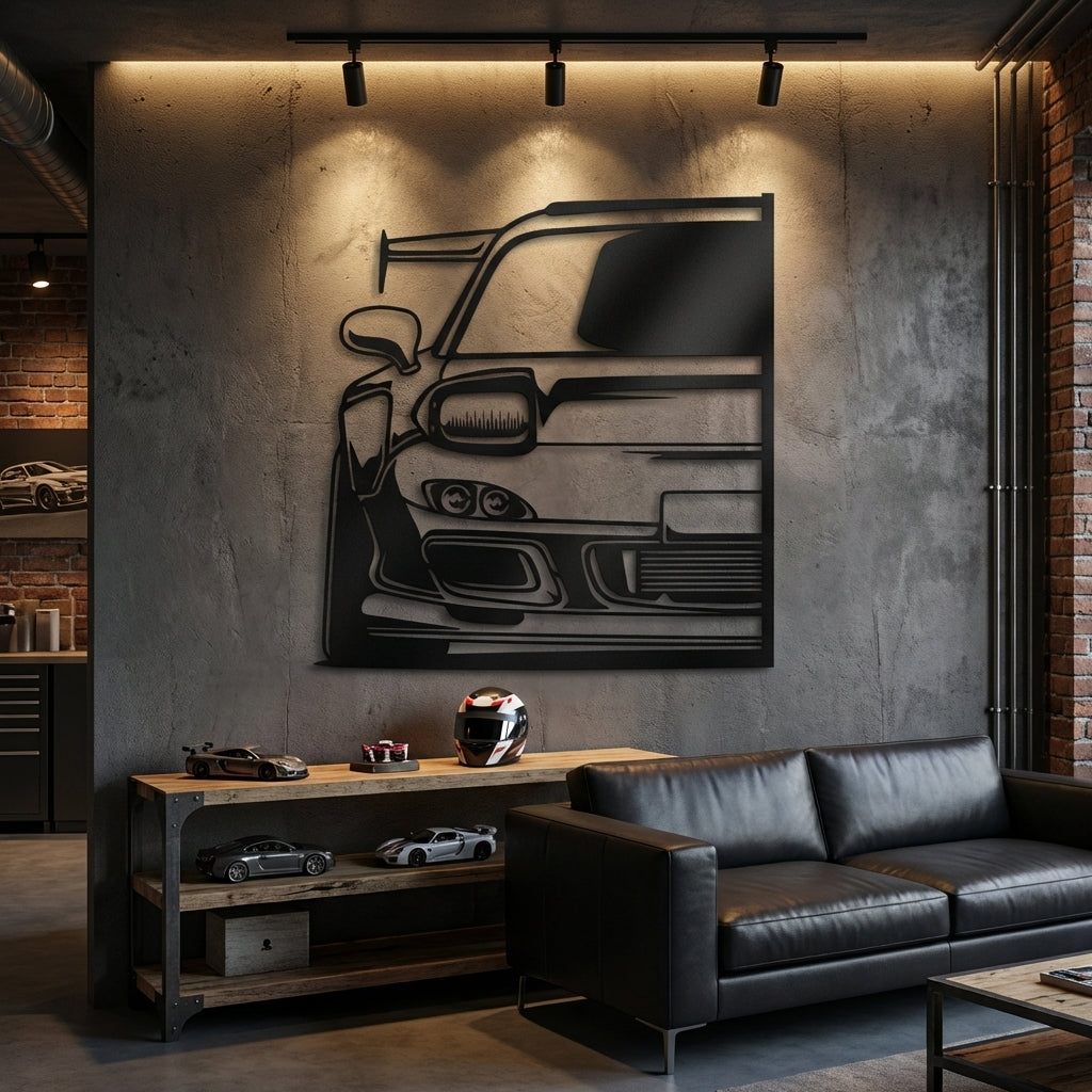 Tuner Stance Metal Wall Art - Interior Mockup