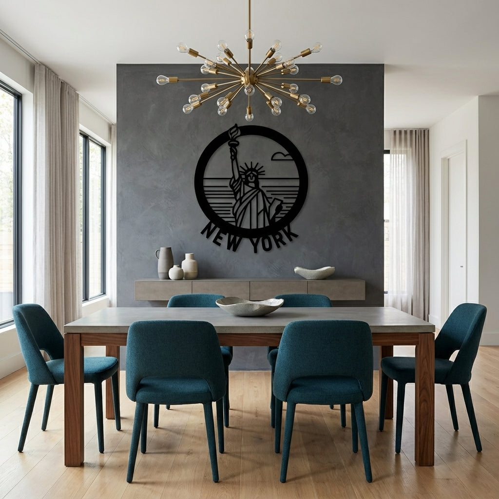 Statue of Liberty Metal Wall Art - Interior Mockup