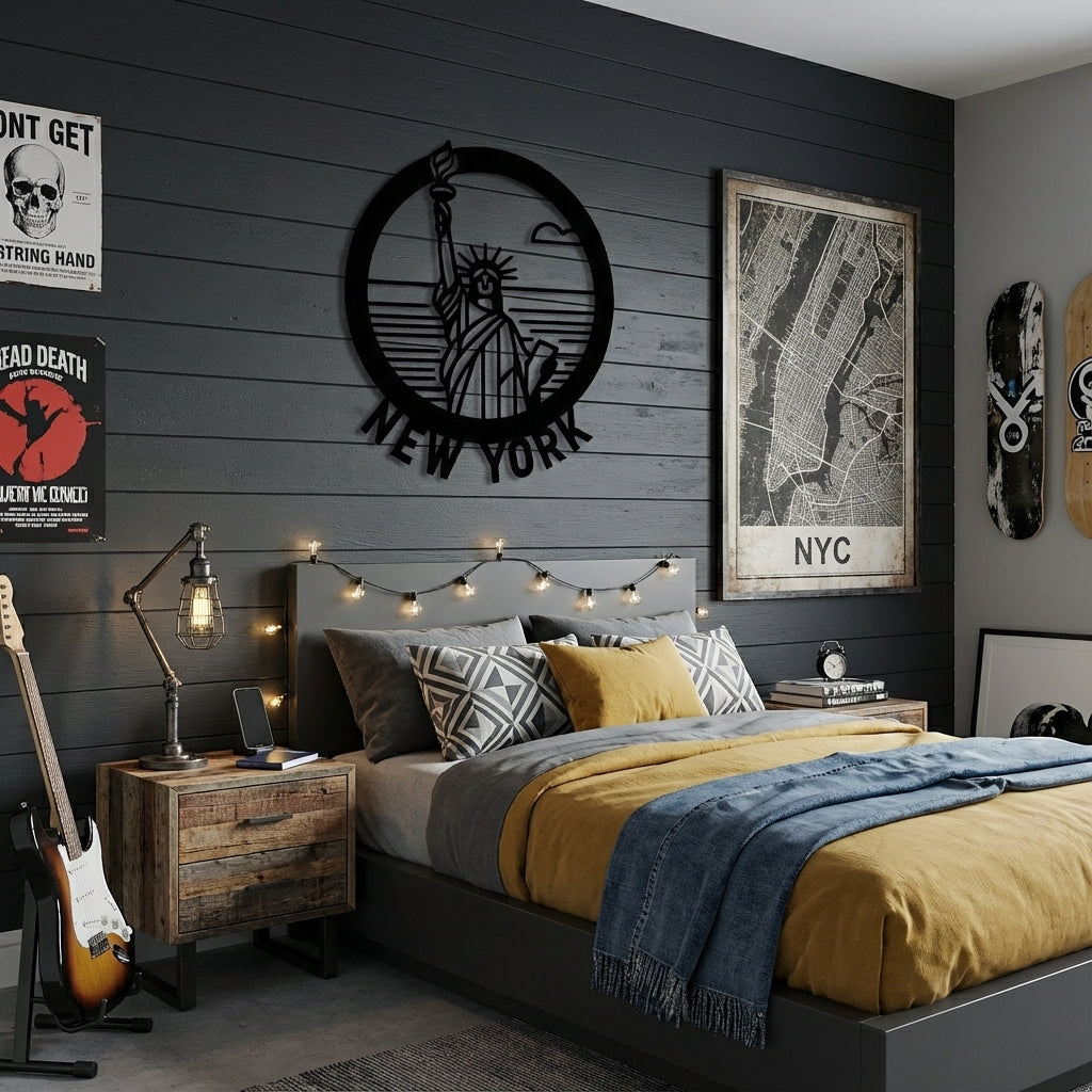 Statue of Liberty Metal Wall Art - Interior Mockup