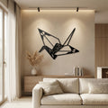 Origami Crane Metal Wall Art - Interior Mockup