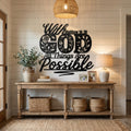 With God Possible Metal Wall Art - Interior Mockup