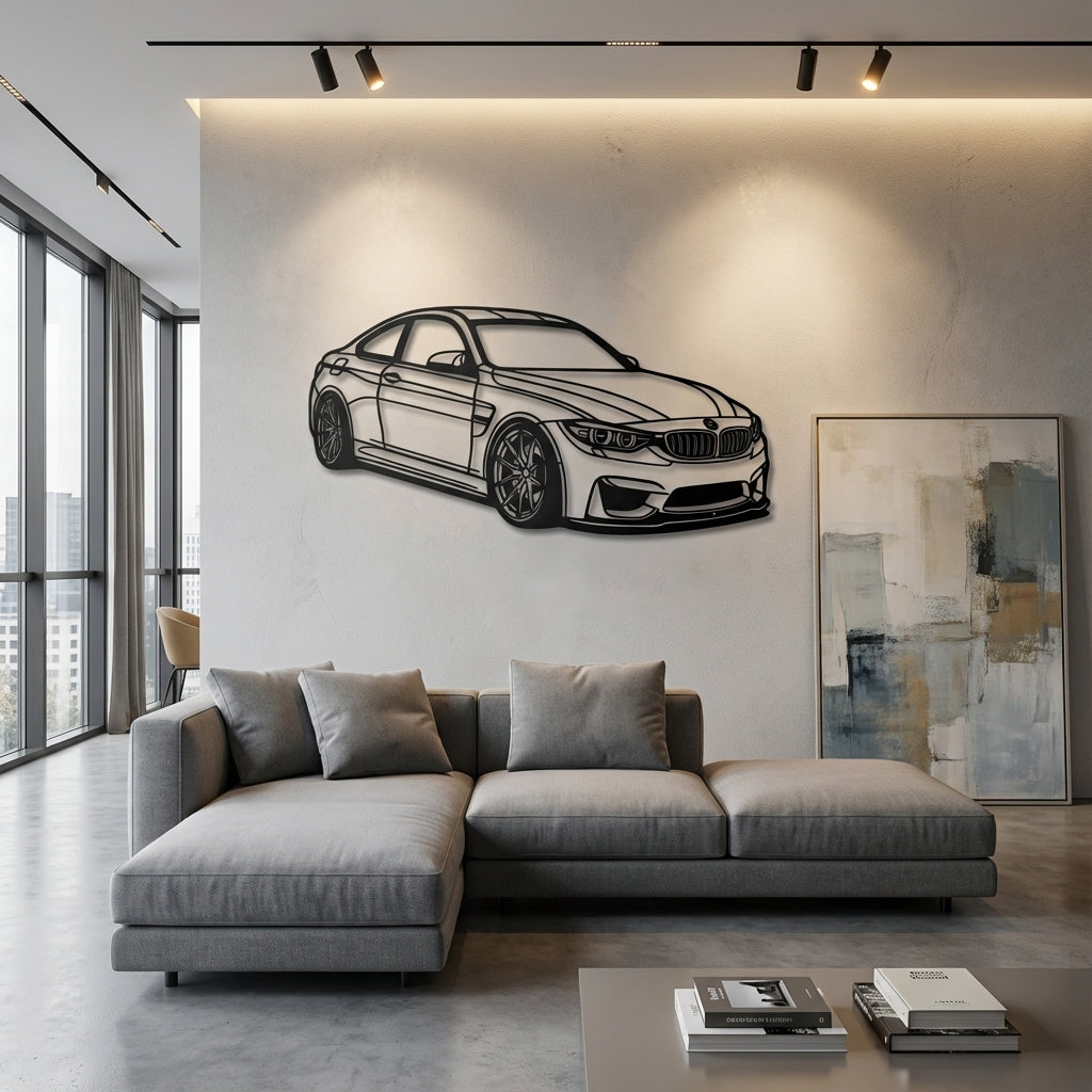 BMW Coupe Metal Wall Art - Interior Mockup