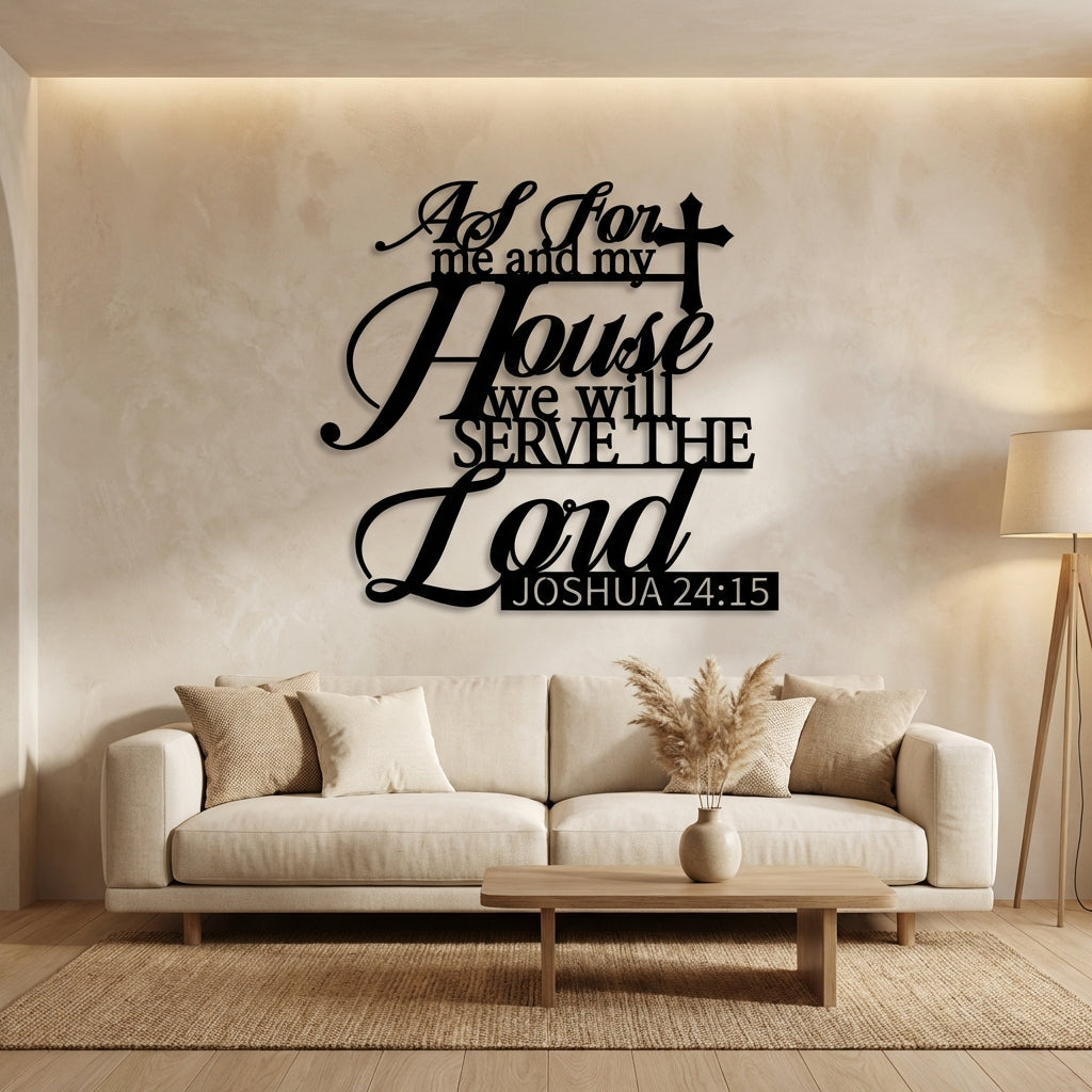 As For My House Metal Wall Art - Interior Mockup