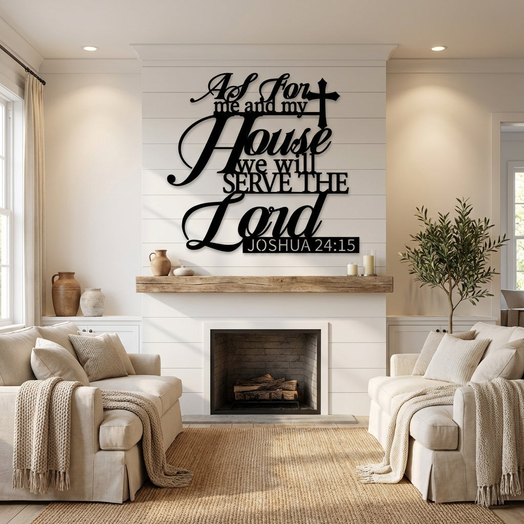 As For My House Metal Wall Art - Interior Mockup