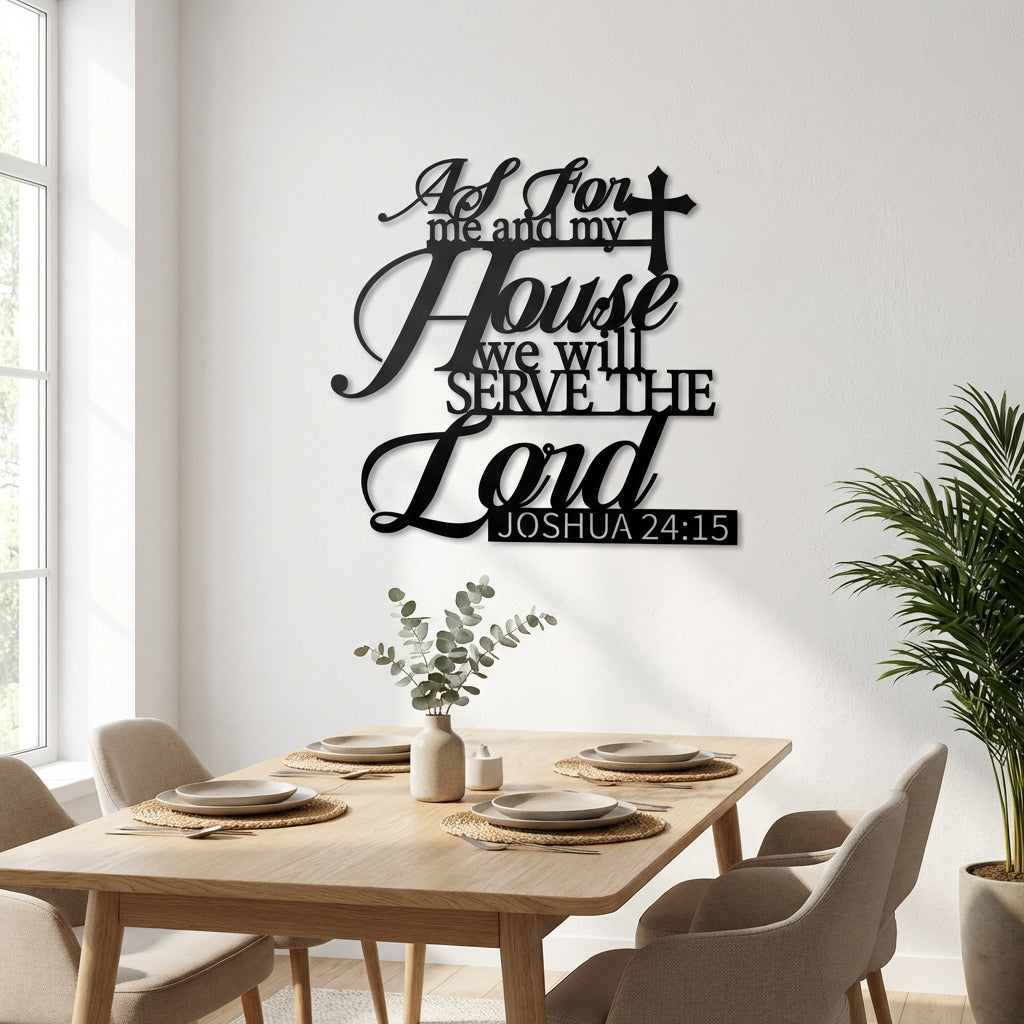 As For My House Metal Wall Art - Interior Mockup