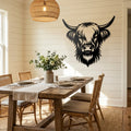Highland Cow Metal Wall Art - Interior Mockup