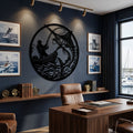 Marlin Battle Metal Wall Art - Interior Mockup