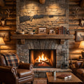 Hunting Rifle Metal Wall Art - Interior Mockup