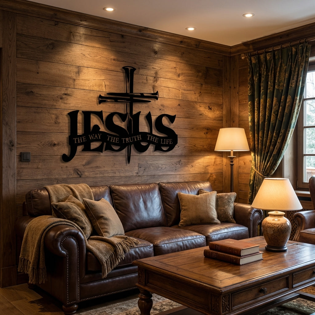 Way Truth Life Metal Wall Art - Interior Mockup