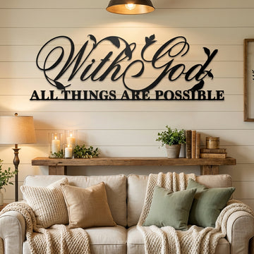 God's Possibilities Metal Wall Art - Interior Mockup