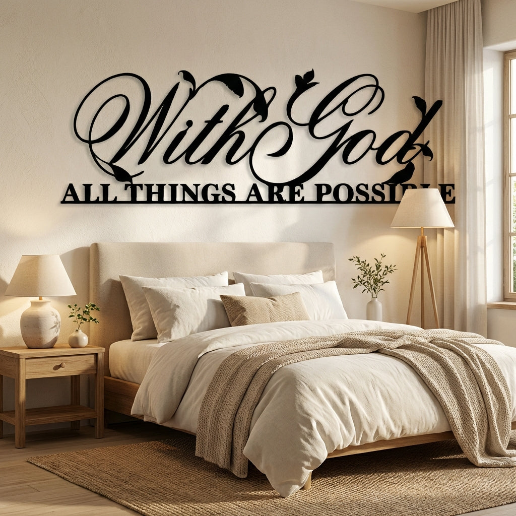 God's Possibilities Metal Wall Art - Interior Mockup