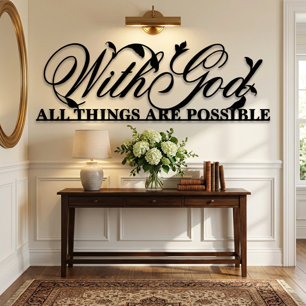 God's Possibilities Metal Wall Art - Interior Mockup
