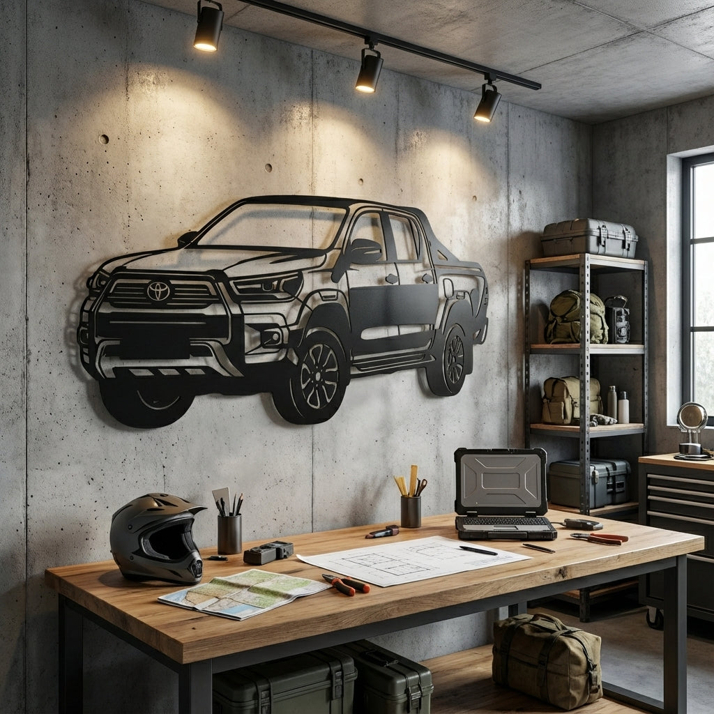 Hilux Outline Metal Wall Art - Interior Mockup