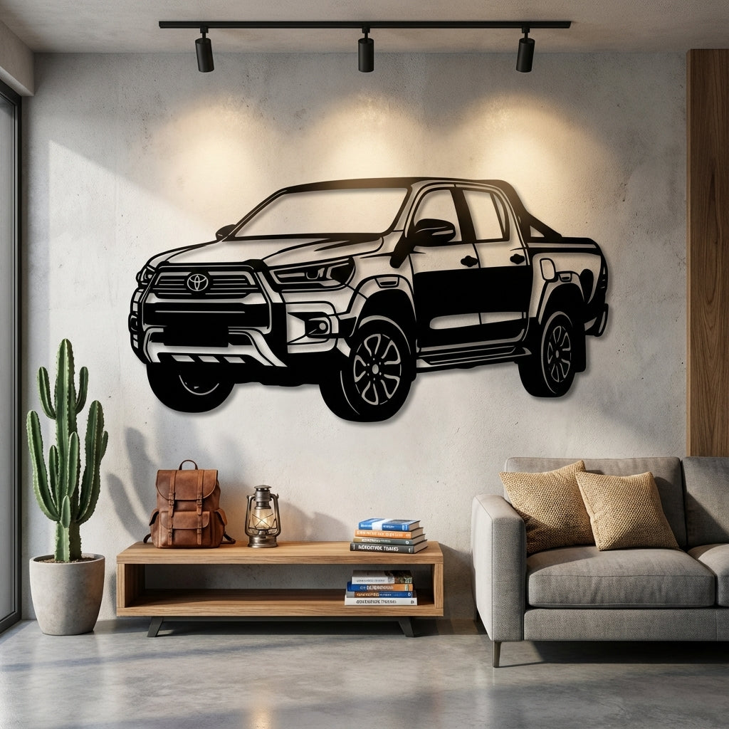 Hilux Outline Metal Wall Art - Interior Mockup