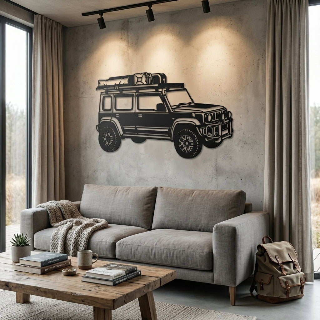 Overland Rig Metal Wall Art - Interior Mockup