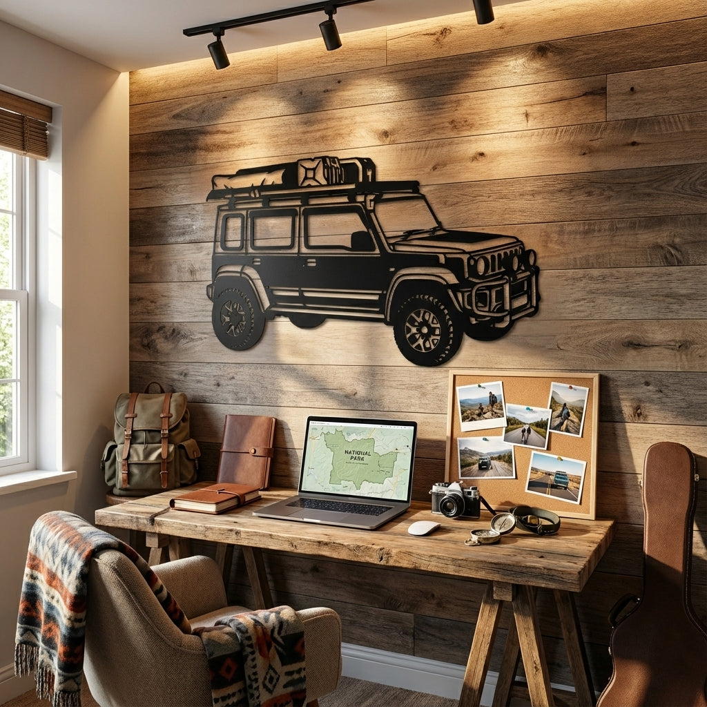 Overland Rig Metal Wall Art - Interior Mockup