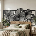 Linear Floral Frame Metal Wall Art - Interior Mockup