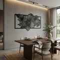 Linear Floral Frame Metal Wall Art - Interior Mockup