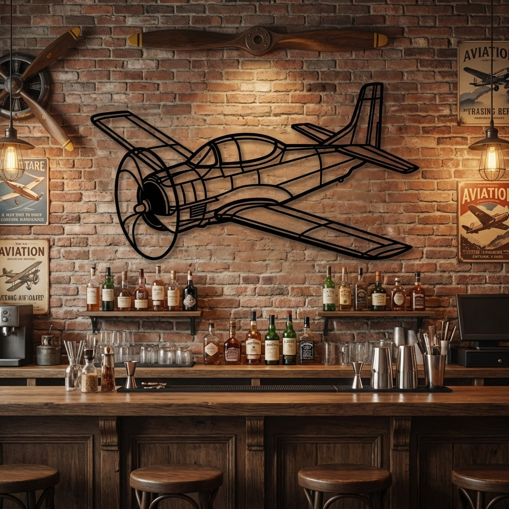 Aircraft Metal Wall Art - Interior Mockup