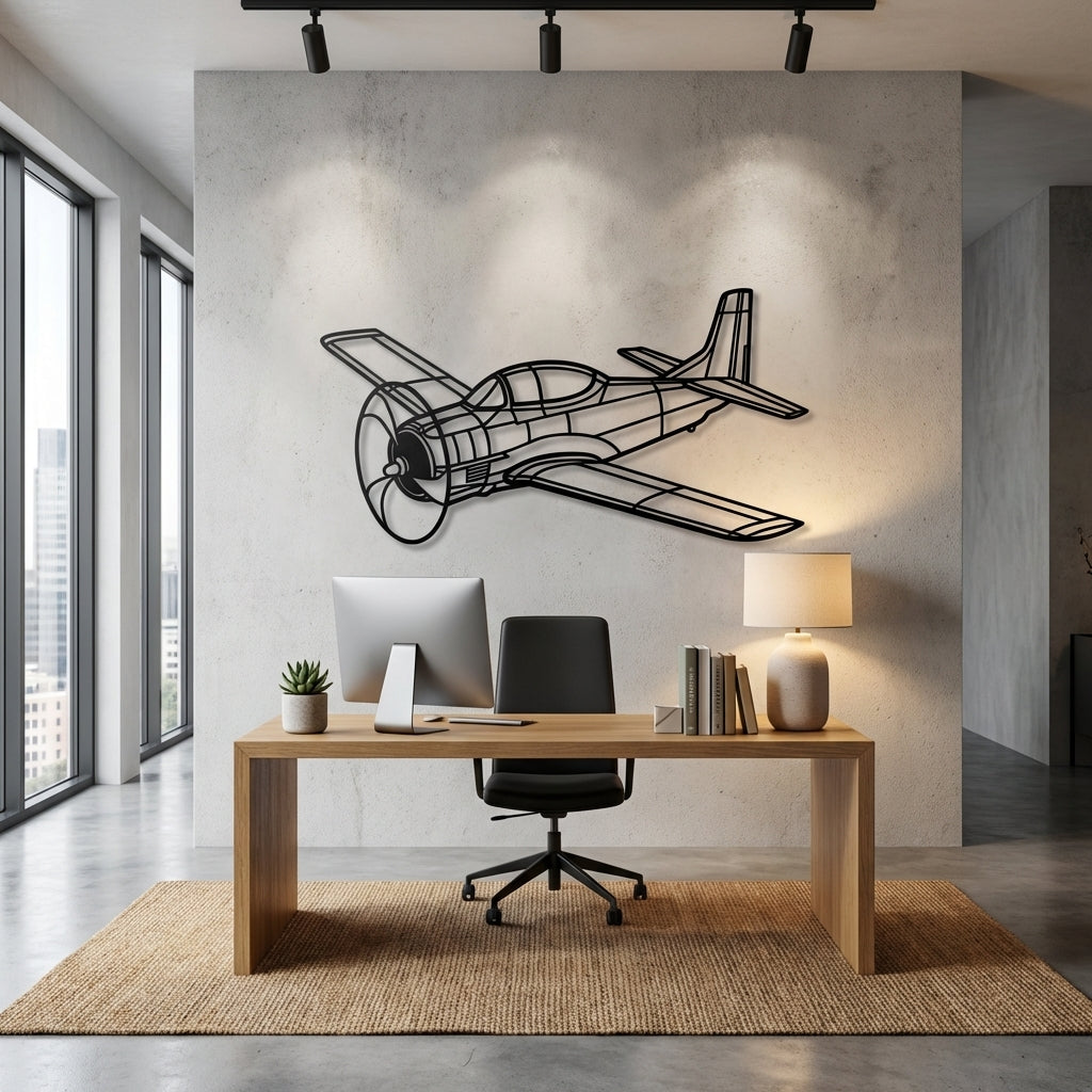 Aircraft Metal Wall Art - Interior Mockup