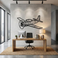 Aircraft Metal Wall Art - Interior Mockup