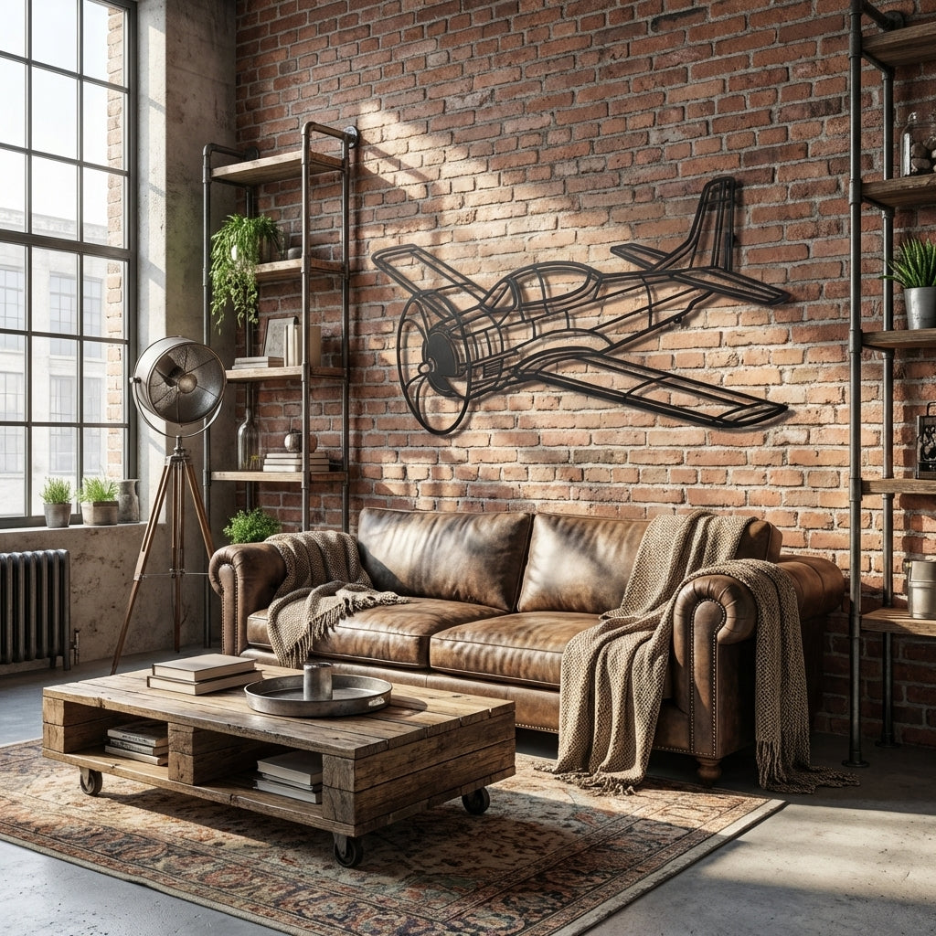 Aircraft Metal Wall Art - Interior Mockup