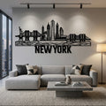 New York Skyline Metal Wall Art - Interior Mockup