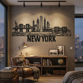 New York Skyline Metal Wall Art - Interior Mockup