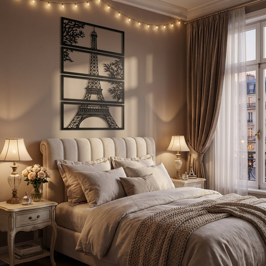 Eiffel Canopy Metal Wall Art - Interior Mockup