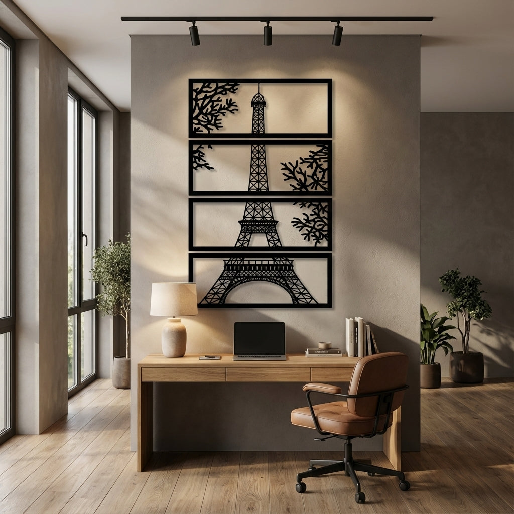 Eiffel Canopy Metal Wall Art - Interior Mockup