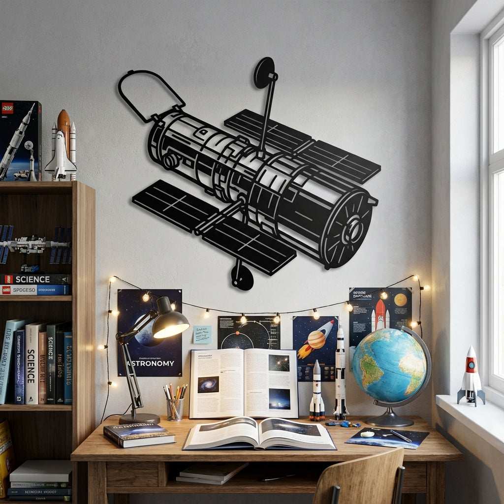 Hubble Telescope Metal Wall Art - Interior Mockup