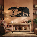 Elephant Oasis Metal Wall Art - Interior Mockup