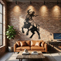 Raging Bull Metal Wall Art - Interior Mockup