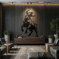 Raging Bull Metal Wall Art - Interior Mockup