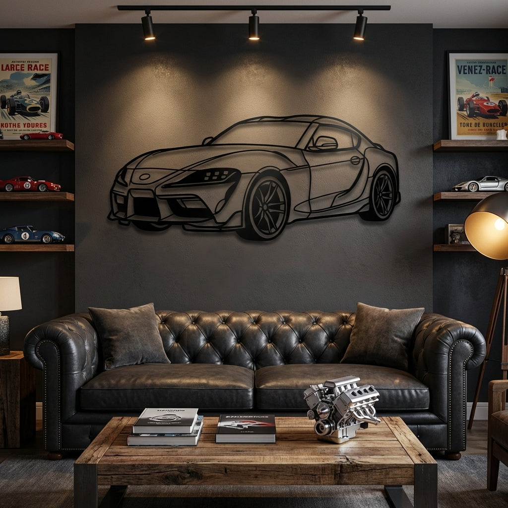 Supra Silhouette Metal Wall Art - Interior Mockup