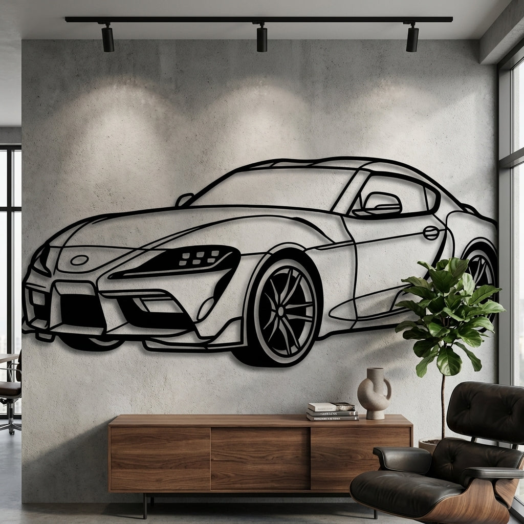 Supra Silhouette Metal Wall Art - Interior Mockup