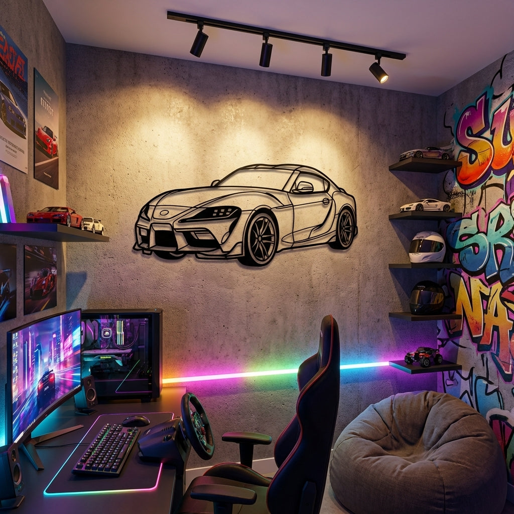 Supra Silhouette Metal Wall Art - Interior Mockup