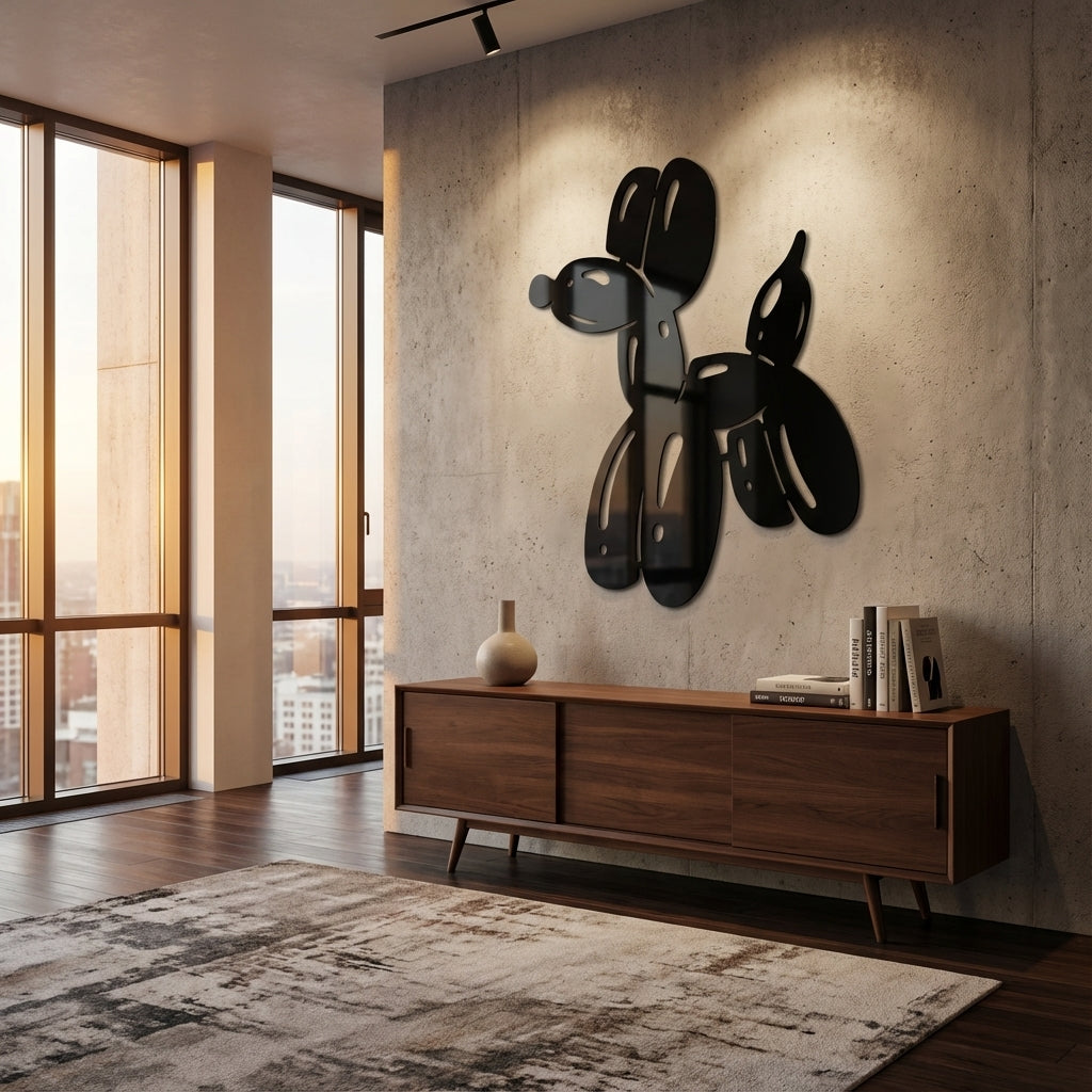 Balloon Dog Metal Wall Art - Interior Mockup