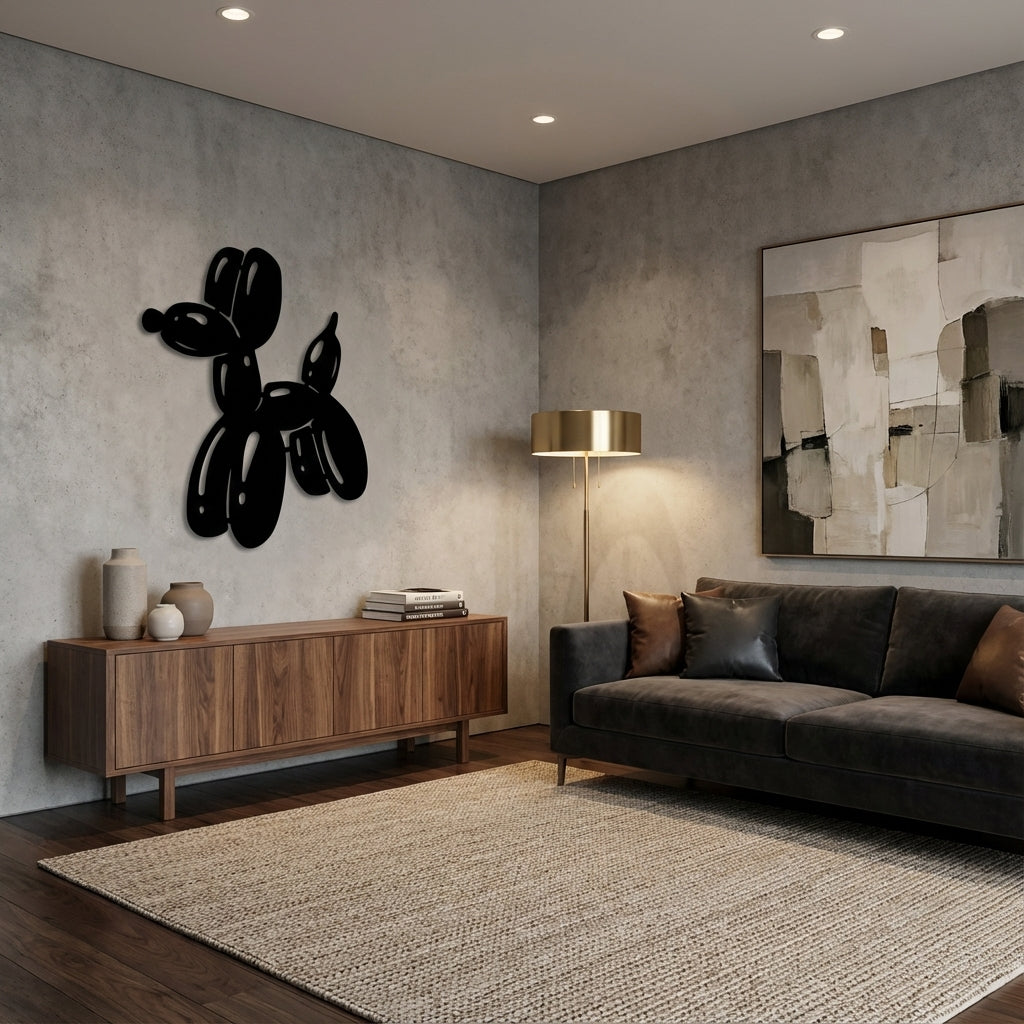 Balloon Dog Metal Wall Art - Interior Mockup
