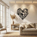 Butterfly Heart Metal Wall Art - Interior Mockup