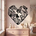 Butterfly Heart Metal Wall Art - Interior Mockup