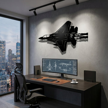 F-15 Eagle Metal Wall Art - Interior Mockup